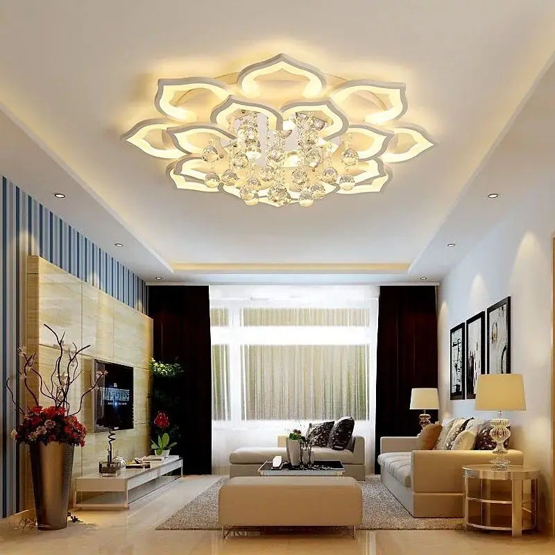 Vavian - Lampadario moderno a LED con cristalli