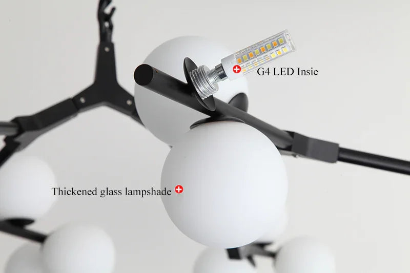 Auralith- Lámpara de araña contemporánea con racimo de globos