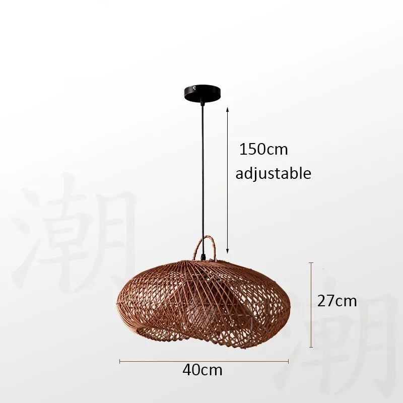 Veluné - Lampada a sospensione in rattan giapponese