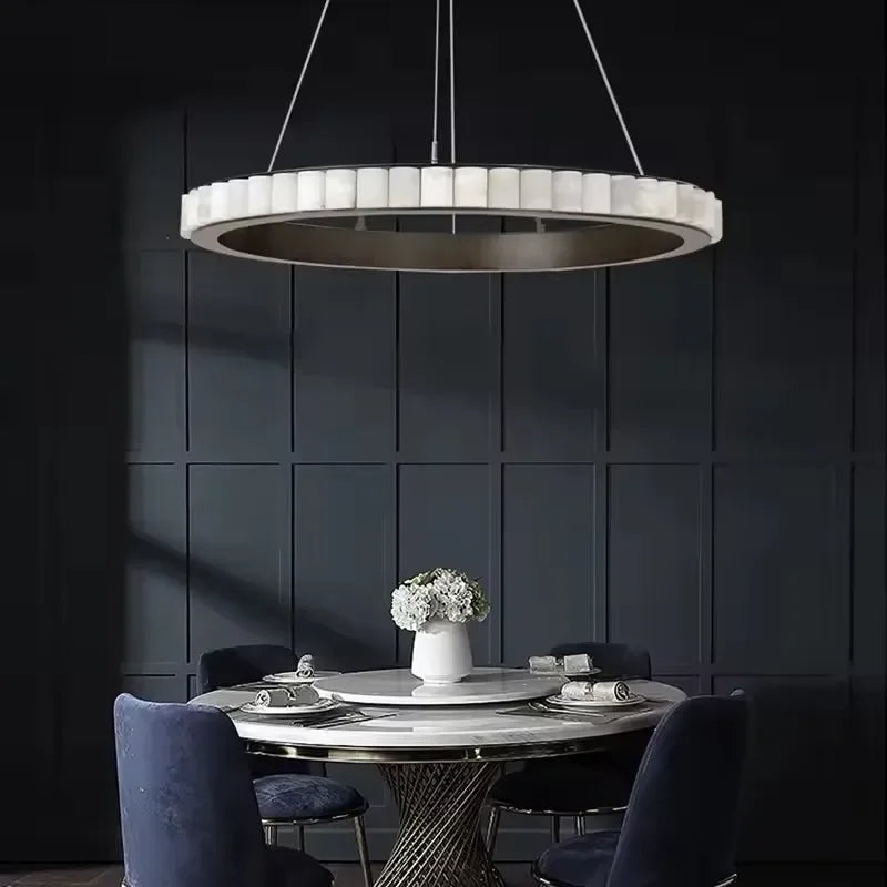 Lunara- Minimalist Marble Pendant Chandelier