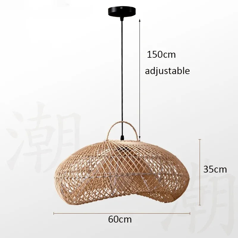 Veluné - Lampada a sospensione in rattan giapponese