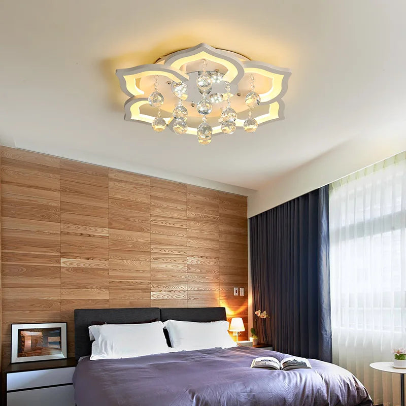 Vavian - Lampadario moderno a LED con cristalli