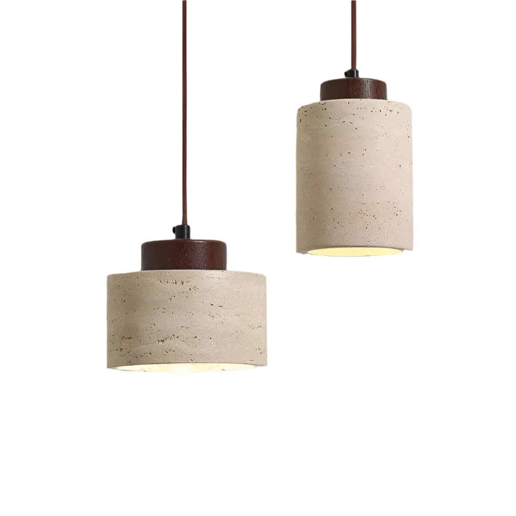 Sylvae - Nordic Travertine Clear Minimalist Pendant Light