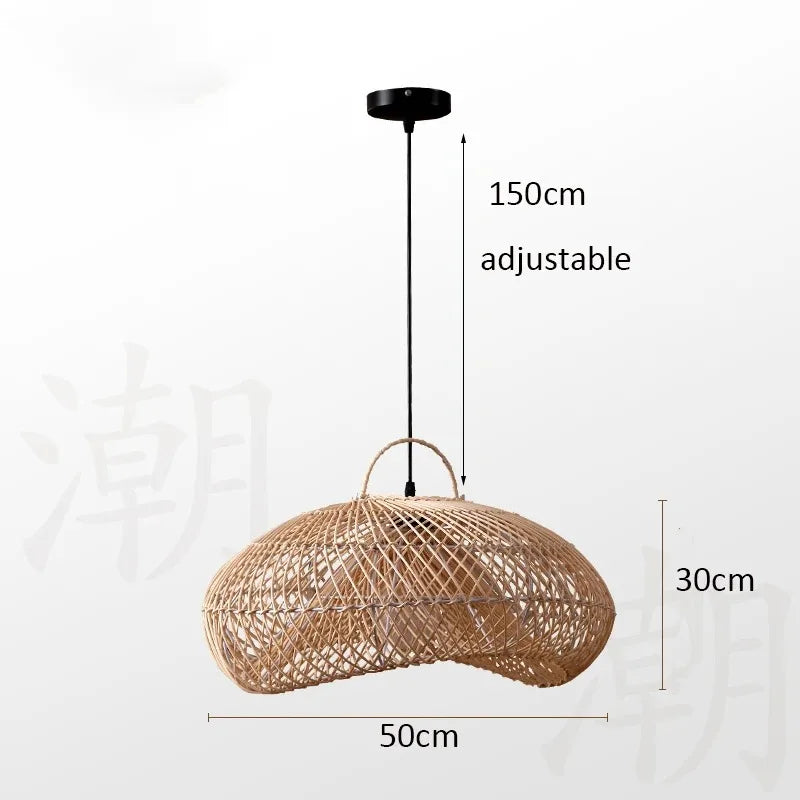 Veluné - Lampada a sospensione in rattan giapponese