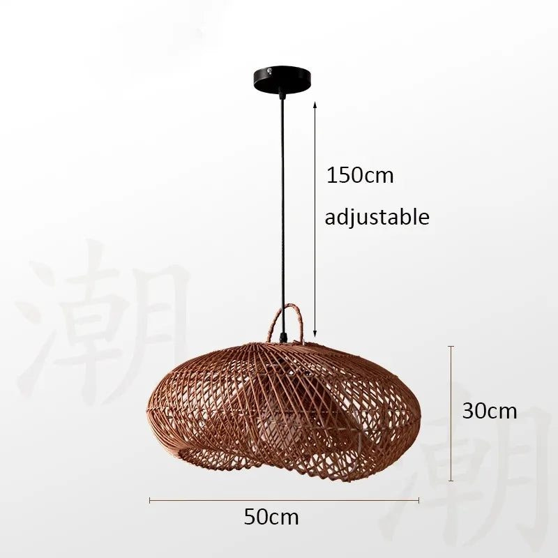 Veluné - Lampada a sospensione in rattan giapponese