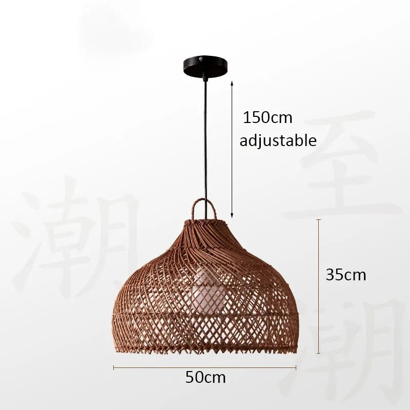 Veluné - Lampada a sospensione in rattan giapponese