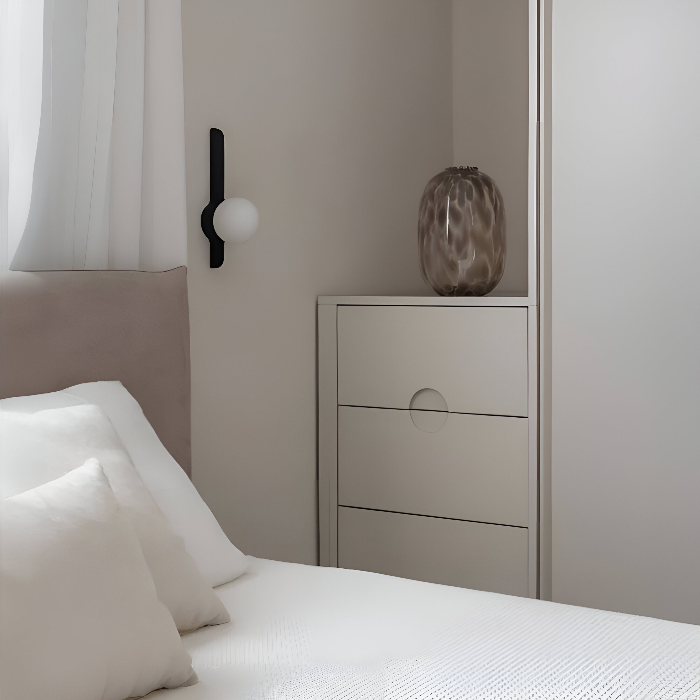 Thaenor – Lámpara de pared de vidrio nórdica de madera