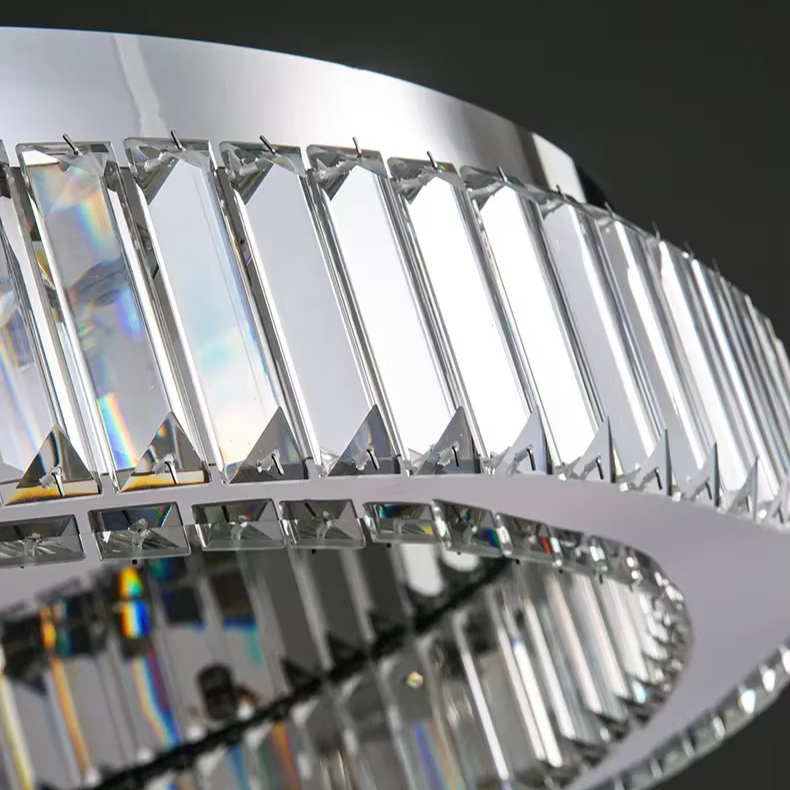 Liorael - Lampadario LED moderno a cerchio di cristallo