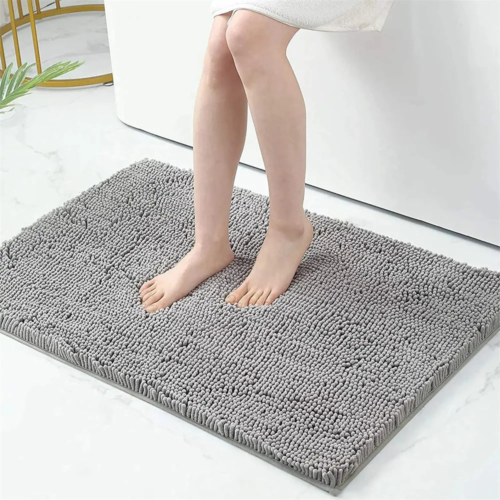 Aroselle - Tapis de bain en chenille ultra doux, antidérapant et à séchage rapide