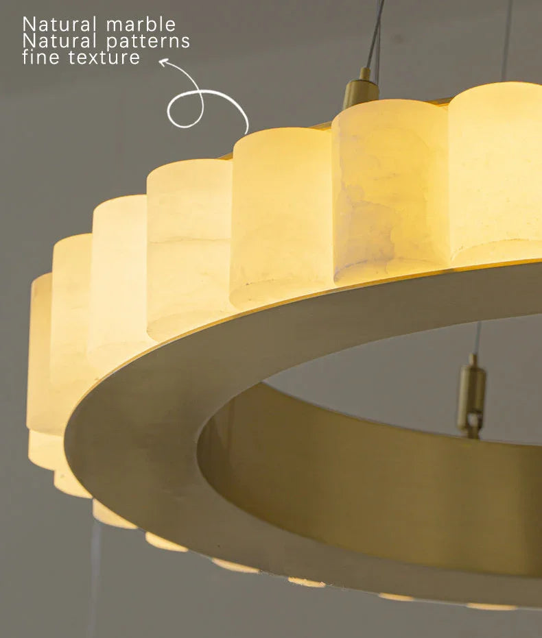 Lunara- Minimalist Marble Pendant Chandelier