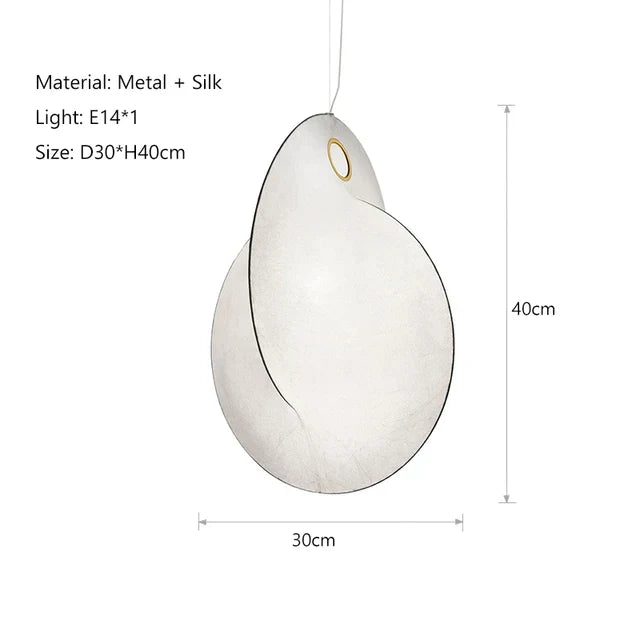 Auralisse - Lampada a sospensione in seta Wabi Sabi