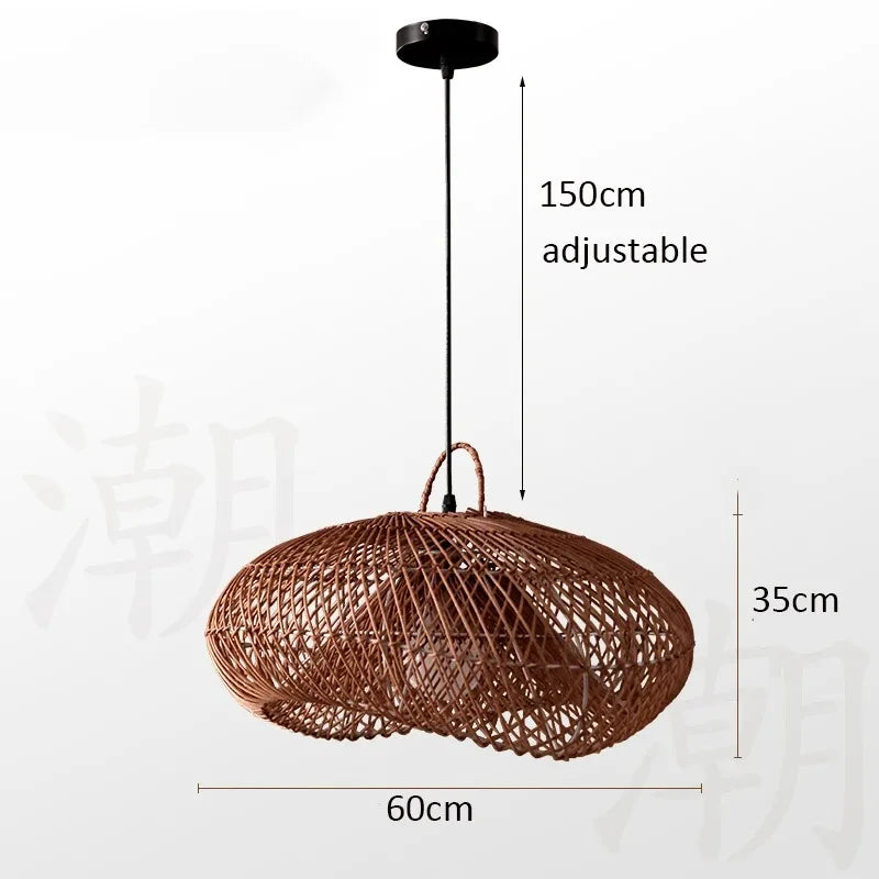 Veluné - Lampada a sospensione in rattan giapponese