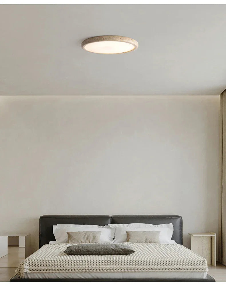 Alvessa – Stropní lampa z travertinového kamene, zapuštěná