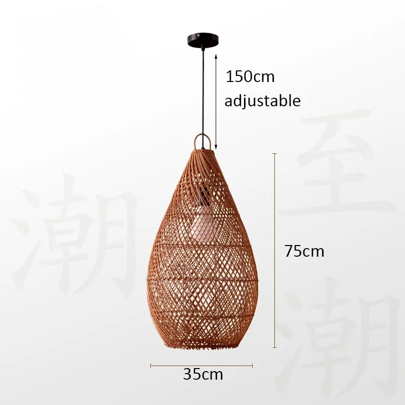 Veluné - Lampada a sospensione in rattan giapponese