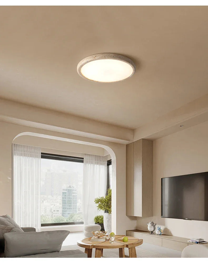 Alvessa – Stropní lampa z travertinového kamene, zapuštěná