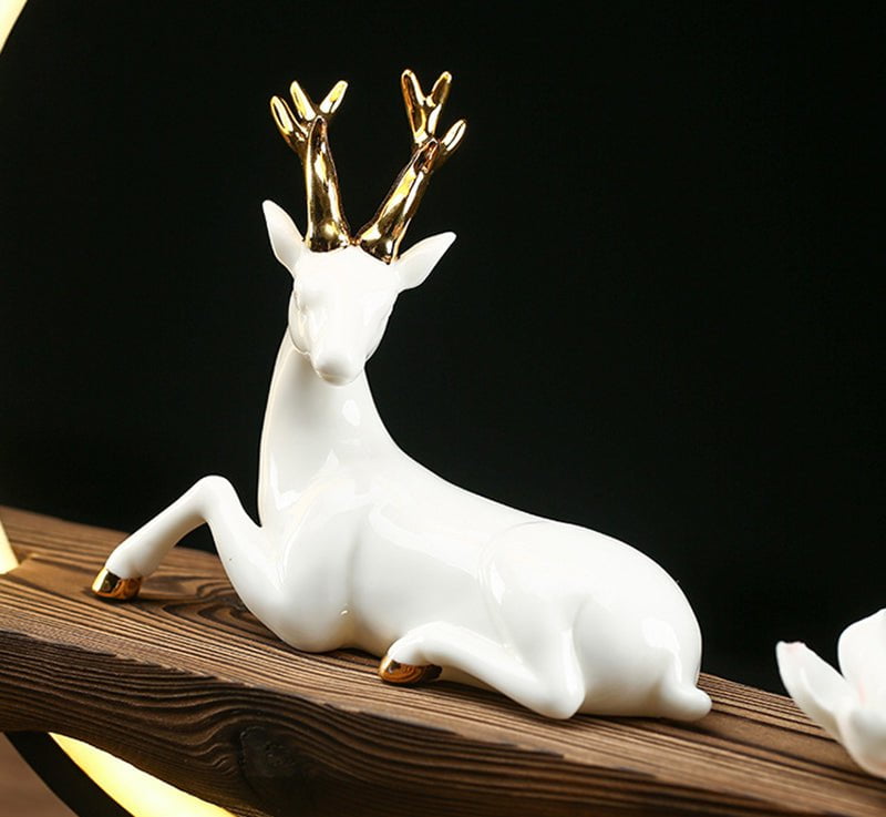 Aurelodin – White Deer Incense Burner Lamp
