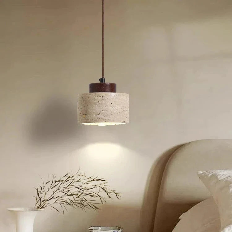 Sylvae - Nordic Travertine Clear Minimalist Pendant Light