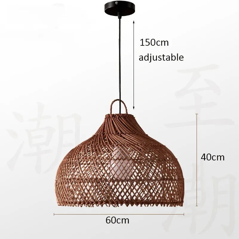 Veluné - Lampada a sospensione in rattan giapponese