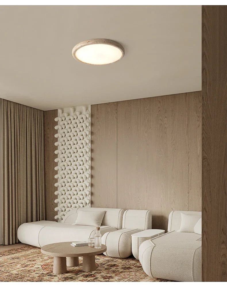 Alvessa – Stropní lampa z travertinového kamene, zapuštěná