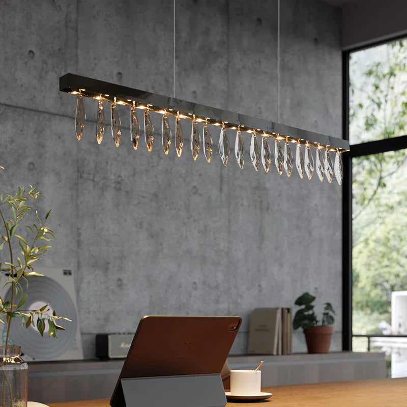 Revian - Silver Crystal Rectangle Chandelier