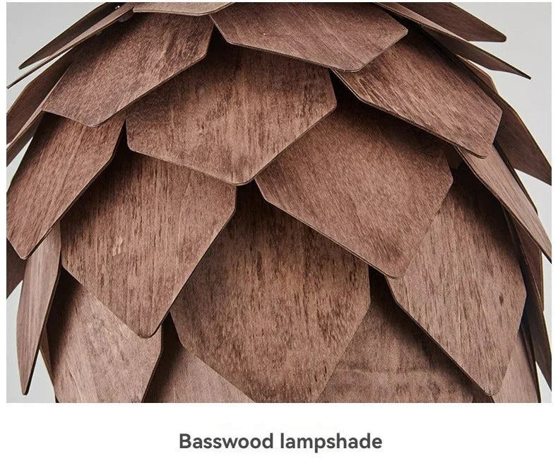 Sylvara – Wooden Pine Cone-Inspired Pendant Chandelier