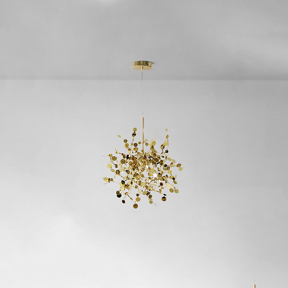 Durelia – Lustre LED moderne avec accents dorés et argentés