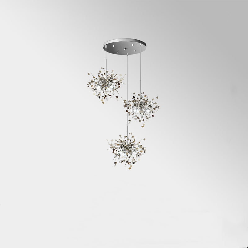 Durelia – Lustre LED moderne avec accents dorés et argentés