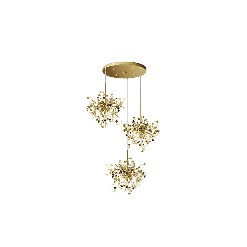 Durelia – Lustre LED moderne avec accents dorés et argentés