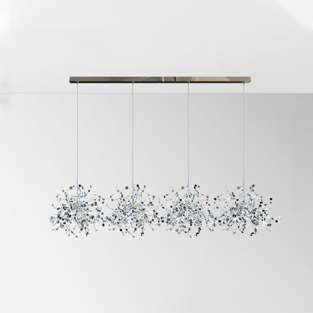 Durelia – Lustre LED moderne avec accents dorés et argentés