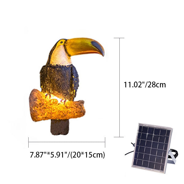 Cirelle - Scultura da Giardino Solare a Forma di Uccello con Luce LED