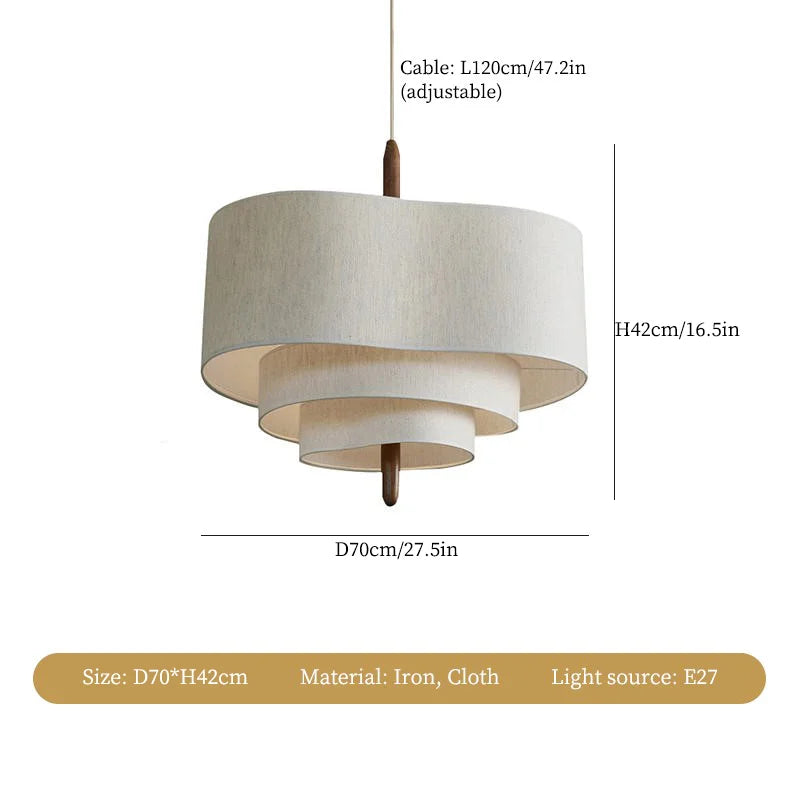 Bralith - Lampada a sospensione in tessuto Wabi Sabi