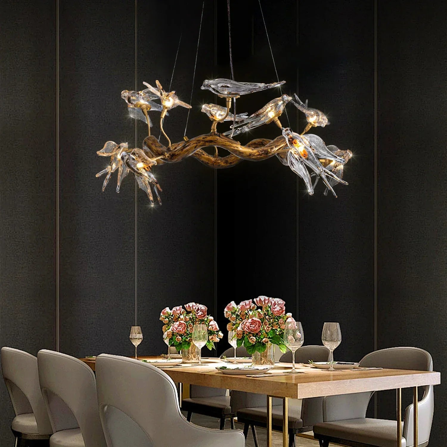 Sylverra - Swallow Branch Chandelier Pendant Lamp