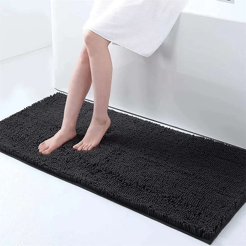 Aroselle - Tapis de bain en chenille ultra doux, antidérapant et à séchage rapide
