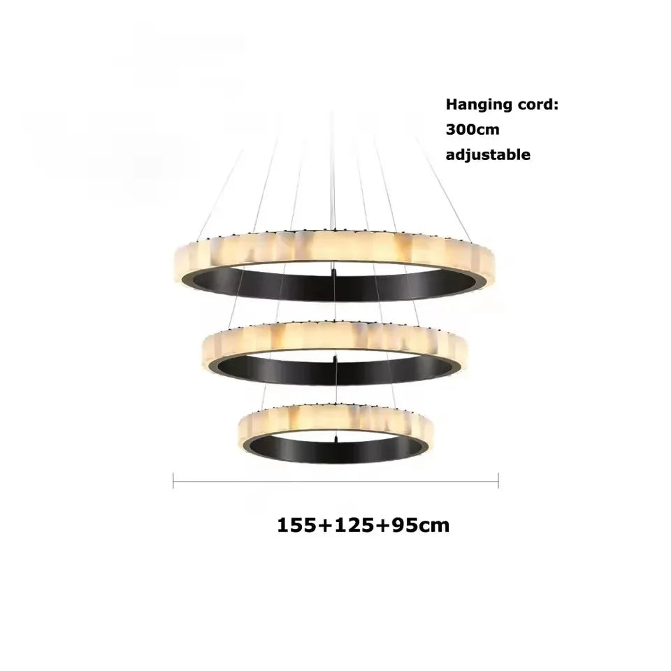 Lunara- Minimalist Marble Pendant Chandelier