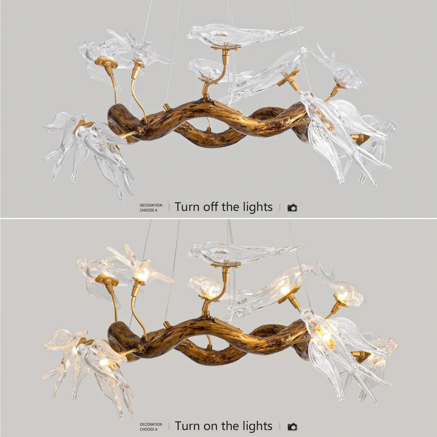 Sylverra - Swallow Branch Chandelier Pendant Lamp