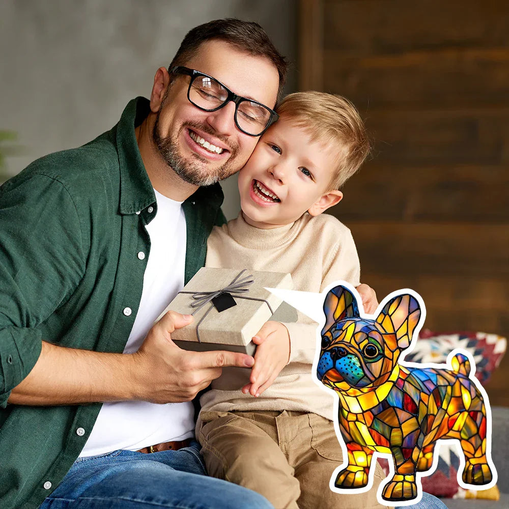 Faelric - Ručně vyrobená stolní lampa s ozdobou ve tvaru psa