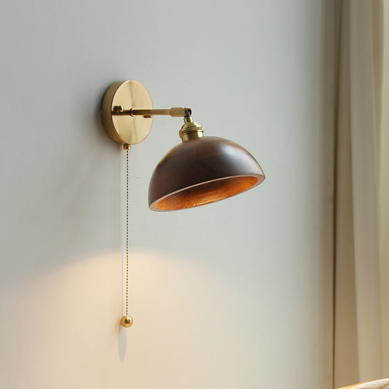 Nordivane – Scandinavian Brass Wood Wall Sconce 1 Light