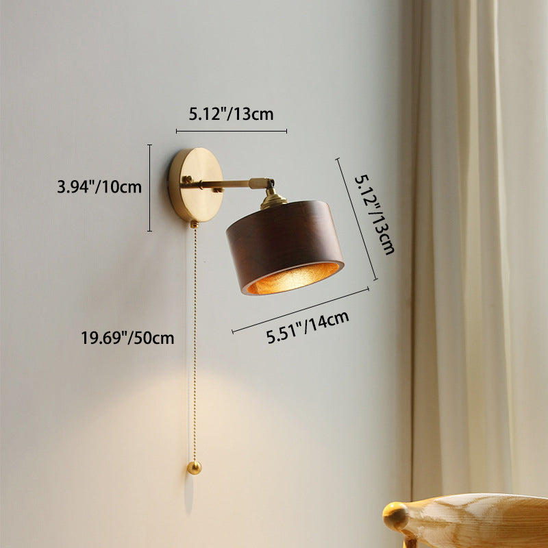 Nordivane – Scandinavian Brass Wood Wall Sconce 1 Light
