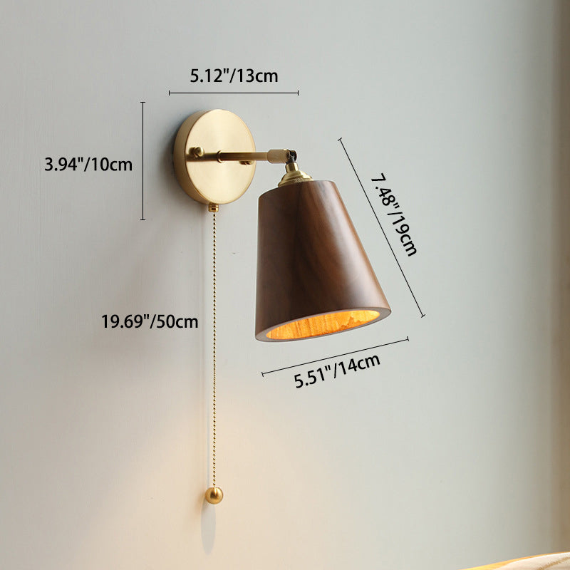 Nordivane – Scandinavian Brass Wood Wall Sconce 1 Light