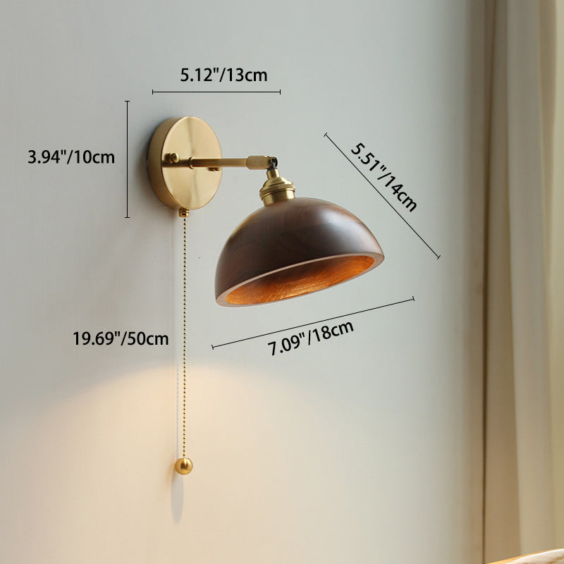 Nordivane – Scandinavian Brass Wood Wall Sconce 1 Light