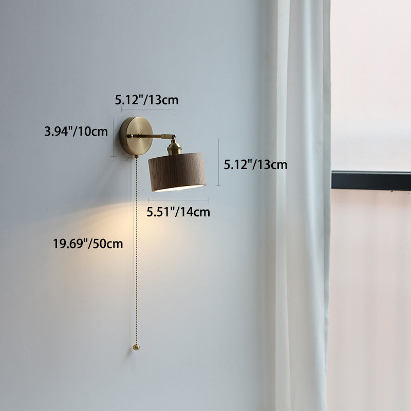 Nordivane – Scandinavian Brass Wood Wall Sconce 1 Light