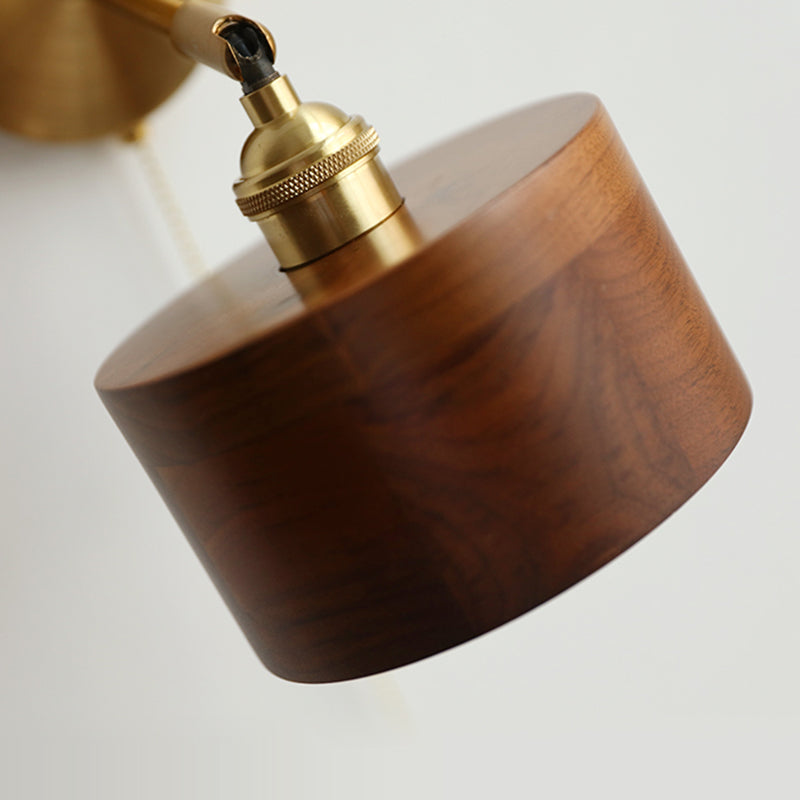 Nordivane – Scandinavian Brass Wood Wall Sconce 1 Light