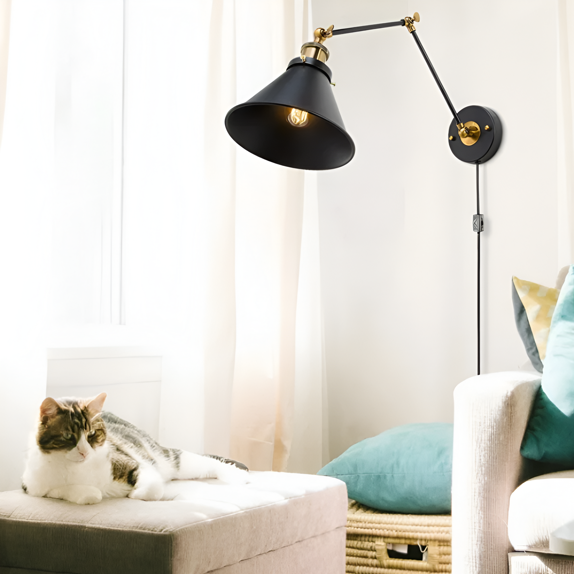 Marzellek – Lámpara de pared antigua de hierro industrial estilo retro