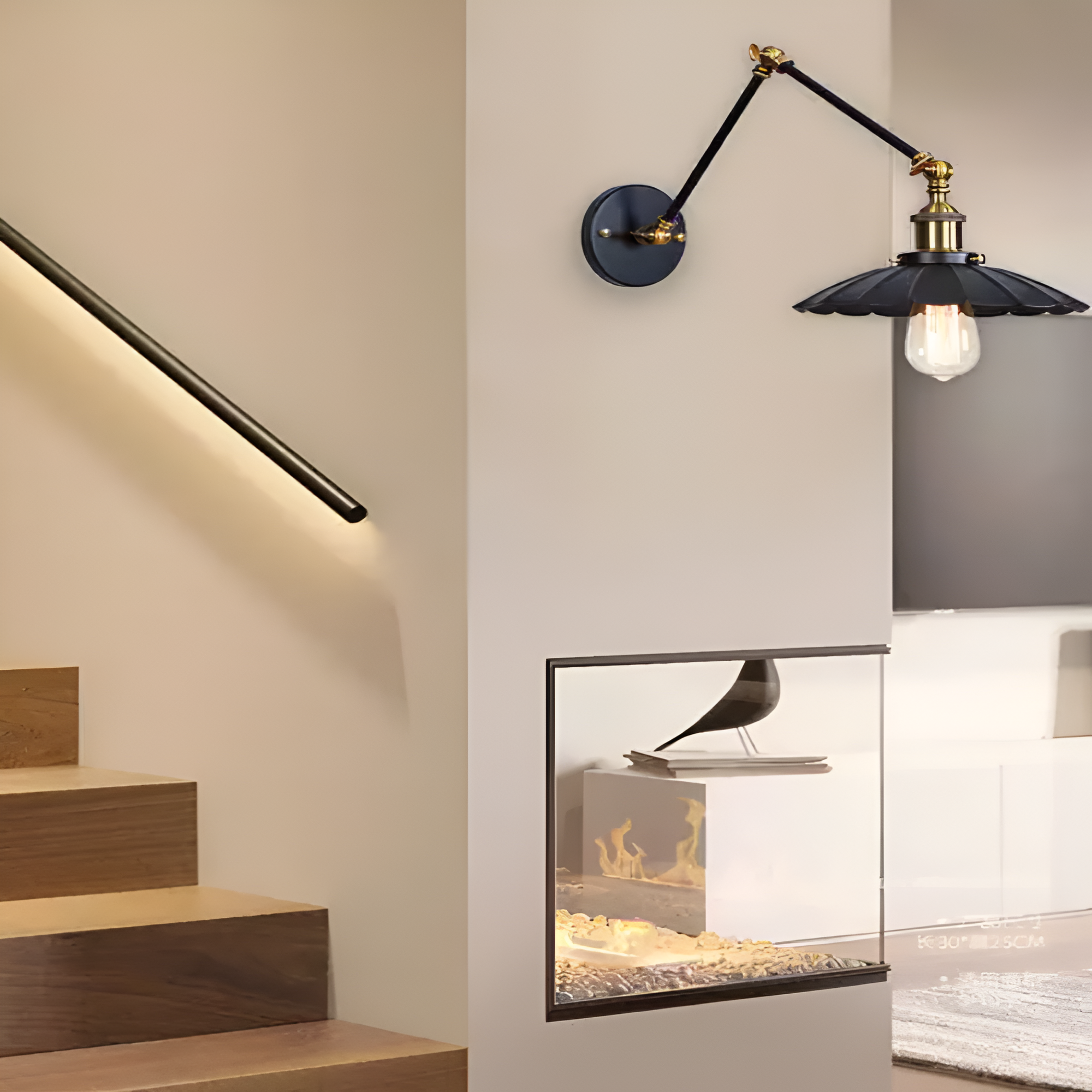 Marzellek – Lámpara de pared antigua de hierro industrial estilo retro