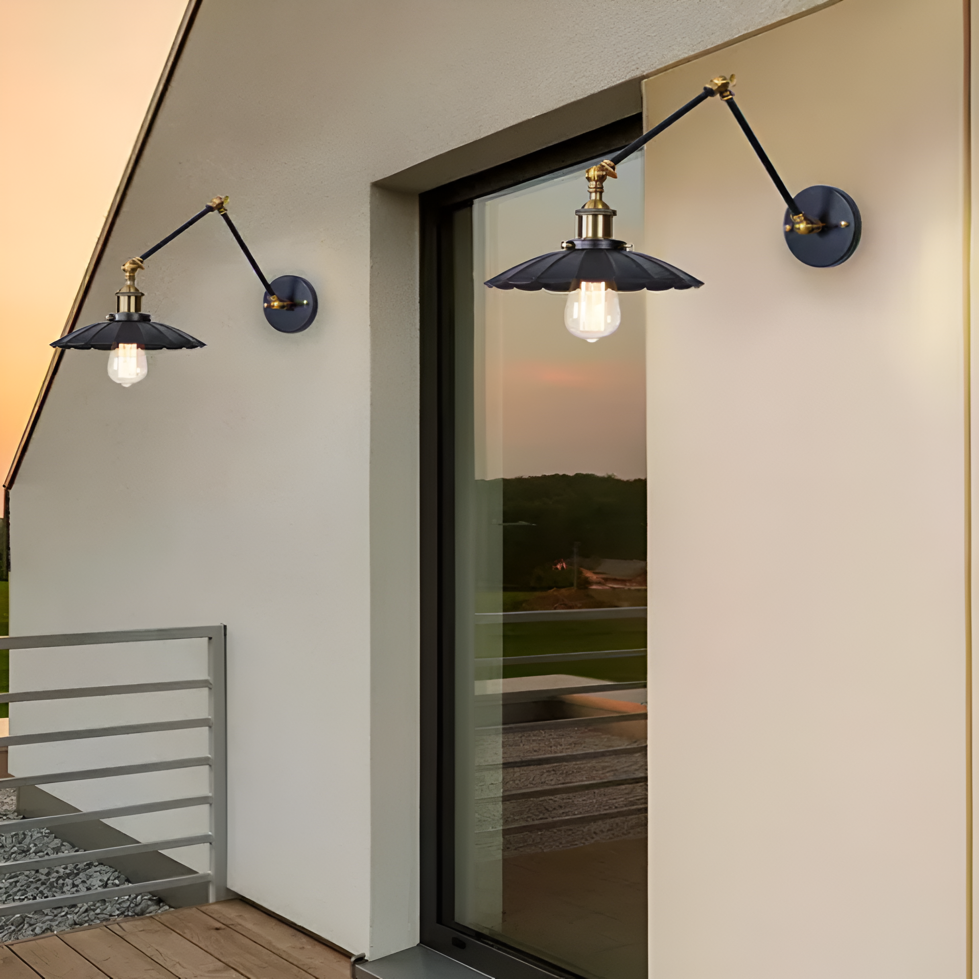 Marzellek – Lámpara de pared antigua de hierro industrial estilo retro