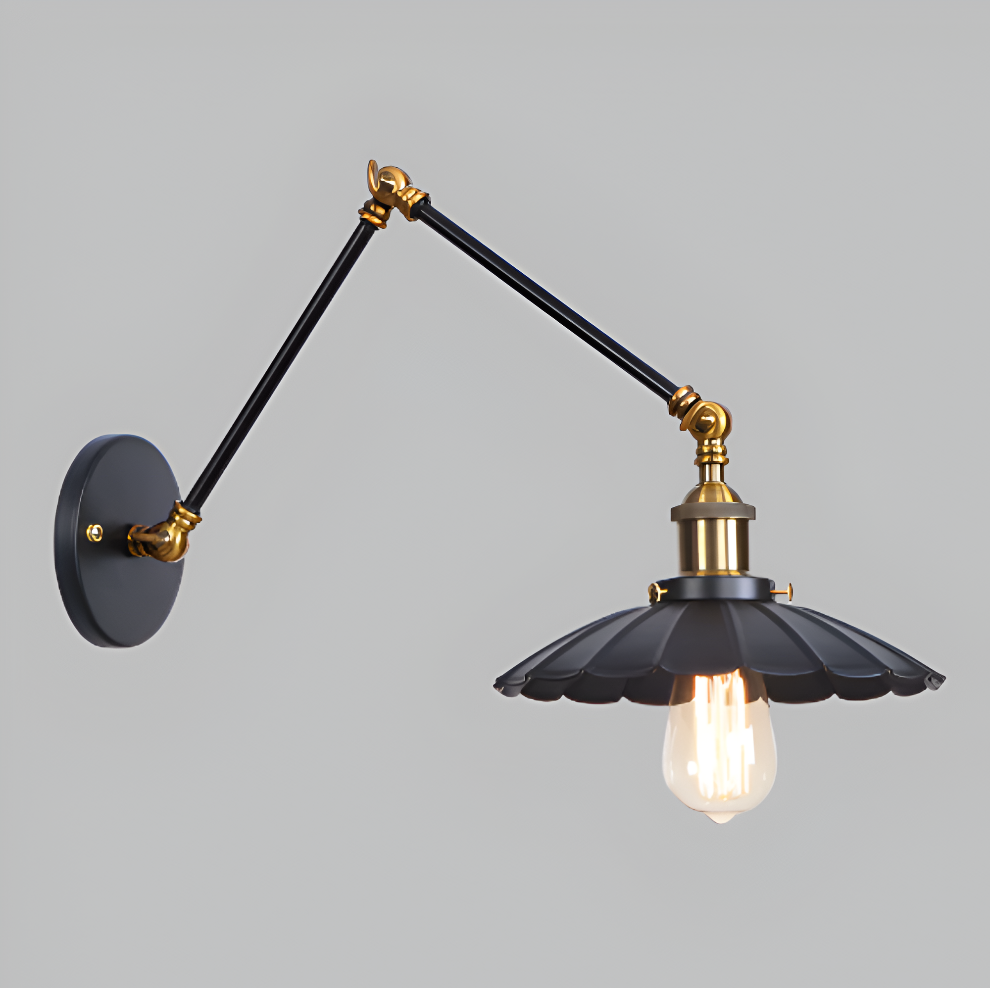 Marzellek – Lámpara de pared antigua de hierro industrial estilo retro