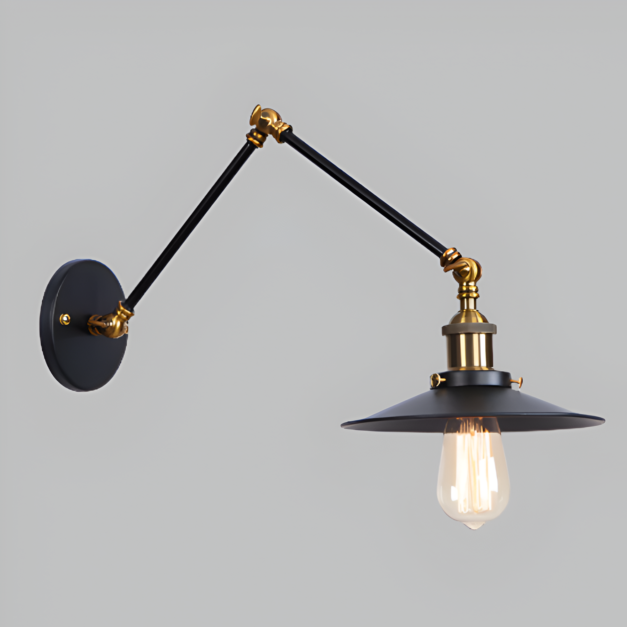 Marzellek – Lámpara de pared antigua de hierro industrial estilo retro