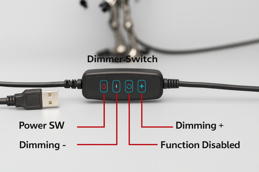 Zyronix – LED robotbordlampe med guitar