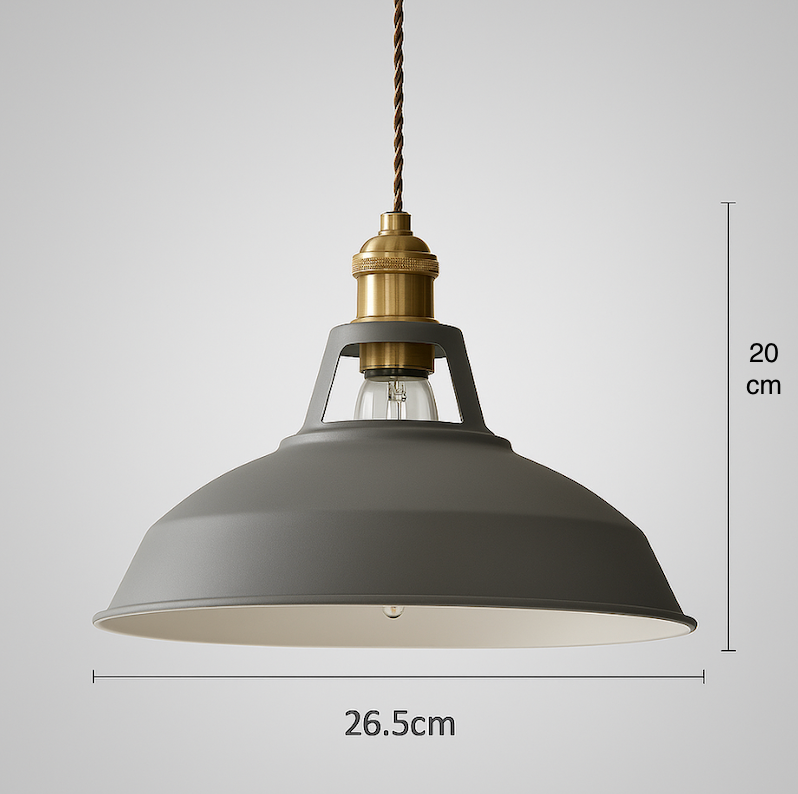 Vindos – Suspension industrielle en métal dôme LED 1 lumière