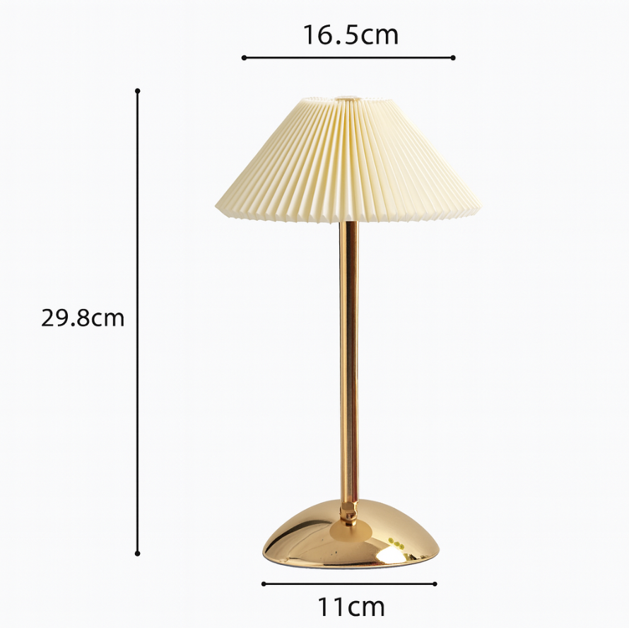 Lunvra - Lampada da tavolo con paralume conico in ottone